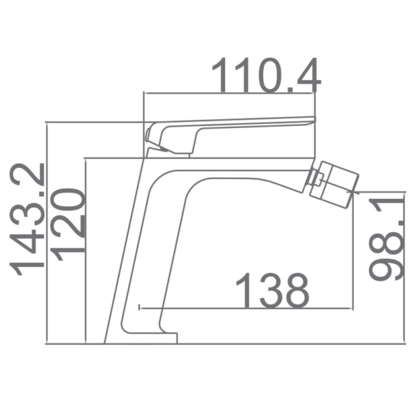 Grifo de bidé Fiyi Imex croquis 3