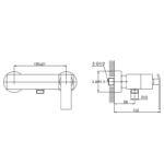 Grifo de ducha empotrado Zio GME croquis 2