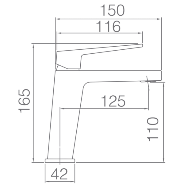 Grifo de lavabo Art Imex croquis 4