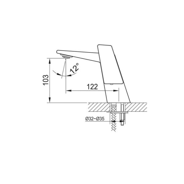 Grifo de lavabo Atrio GME croquis 2