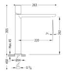 Grifo de lavabo Loft Tres croquis 1