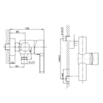 Grifo de ducha empotrado Fussion GME croquis 2