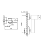 Grifo de ducha empotrado Orion GME croquis 2