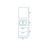 Conjunto completo mueble de baño fondo reducido 35 cm Hone Amizuva croquis 13