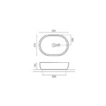 Lavabo sobre encimera Toulouse Bathco croquis 2