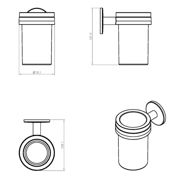 Conjunto de accesorios de baño Duo Round Cosmic croquis 4