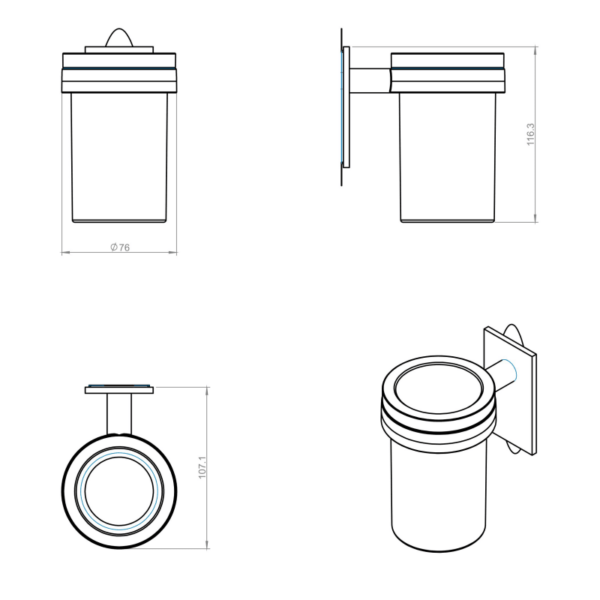 Conjunto de accesorios de baño Stick Cosmic croquis 6