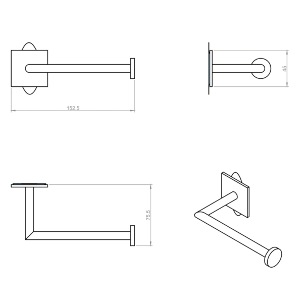 Conjunto de accesorios de baño Stick Cosmic croquis 8