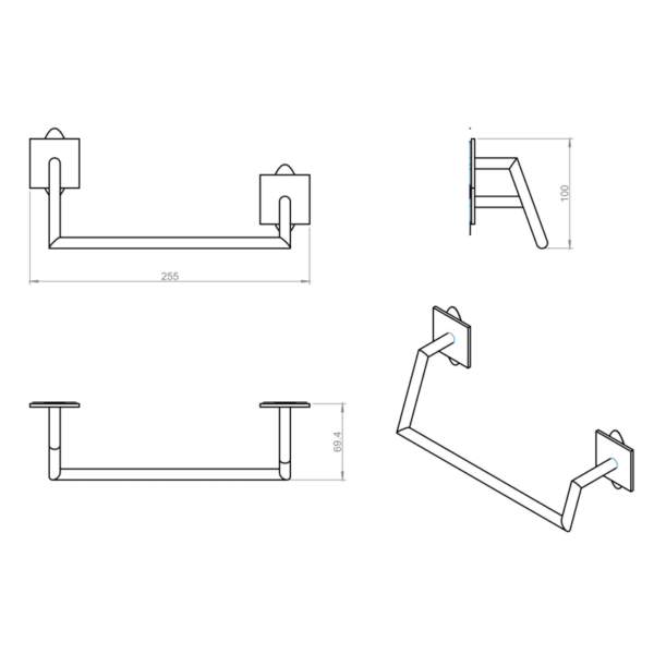 Conjunto de accesorios de baño Stick Cosmic croquis 7