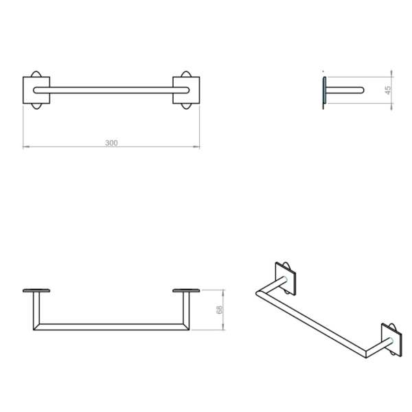 Conjunto de accesorios de baño Stick Cosmic croquis 9