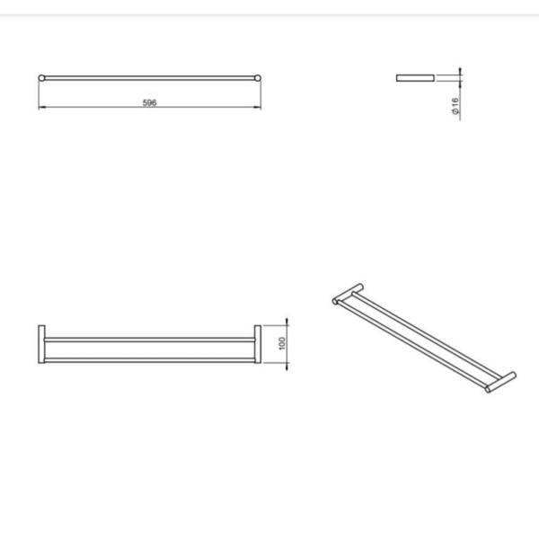 Toallero doble de baño Logic Cosmic croquis 6