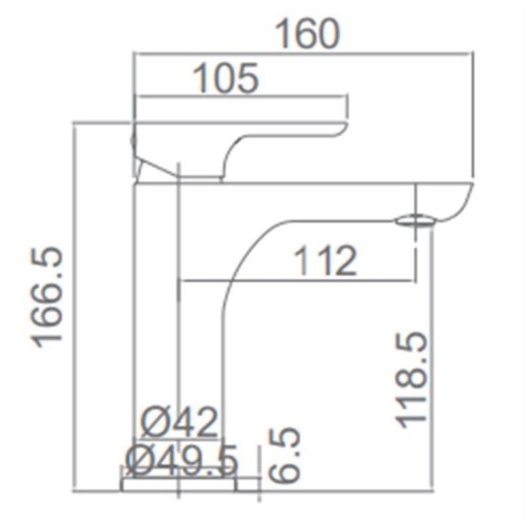 Grifo de lavabo Nassau Imex croquis 2