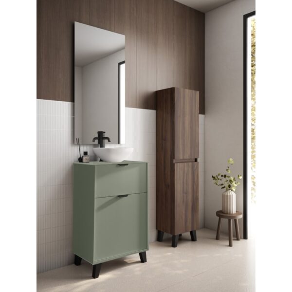 Conjunto mueble de baño fondo reducido 35.5 cm con lavabo sobre encimera Midi Visobath principal 1