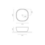 Lavabo sobre encimera Olea 40 Bathco croquis 2