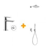 Pack grifo de lavabo + conjunto de ducha empotrado Loft Tres principal 0