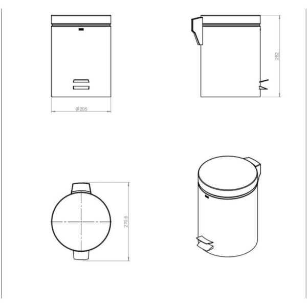 Papelera de baño Architect Cosmic croquis 4