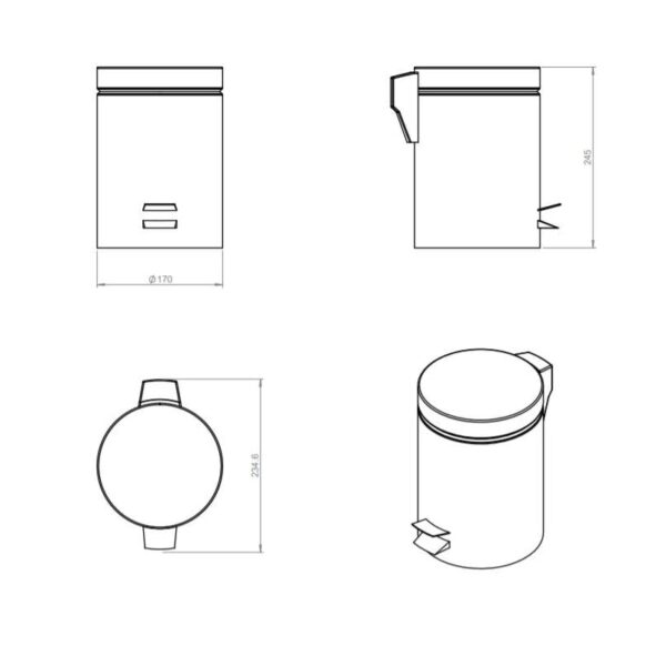Papelera de baño Architect Cosmic croquis 5