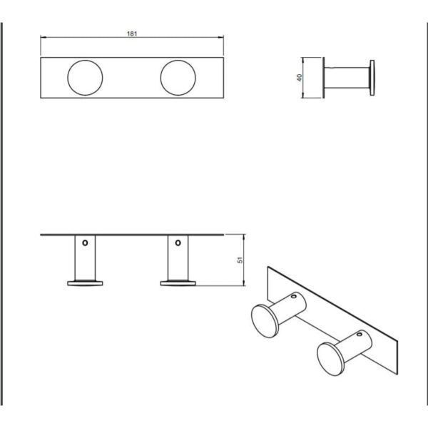 Percha de baño Architect Cosmic croquis 4
