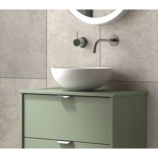 Conjunto mueble de baño fondo reducido 35.5 cm con lavabo sobre encimera Midi Visobath detalle 14
