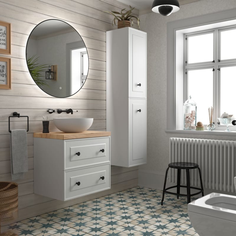 Mueble de baño con encimera de madera Renoir vintage clásico Salgar principal 0