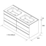 Conjunto mueble de baño Born Salgar croquis 6
