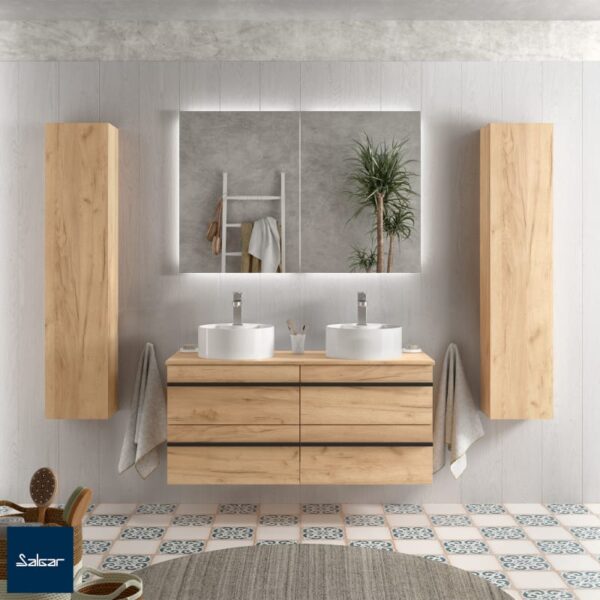 Conjunto mueble de baño con lavabo sobre encimera Born Salgar principal 0