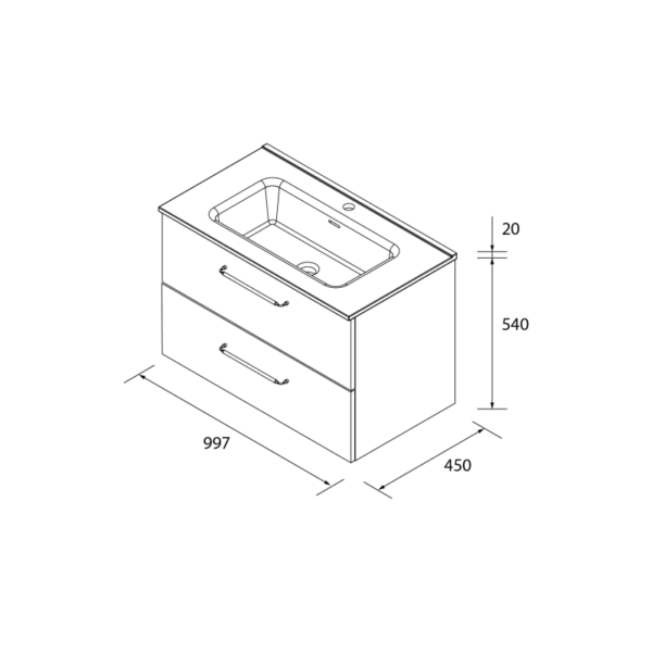 Conjunto mueble de baño Morai Salgar croquis 10