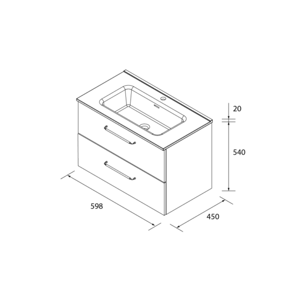 Conjunto mueble de baño Morai Salgar croquis 8
