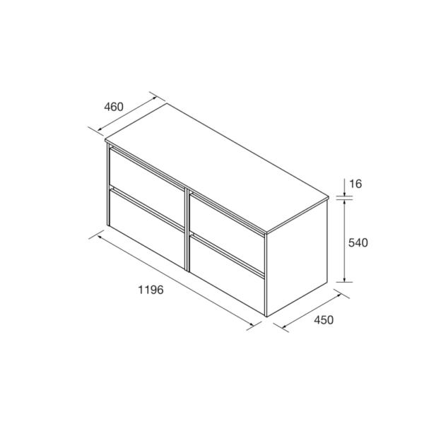 Conjunto mueble de baño con encimera de madera Noja Salgar croquis 11