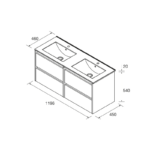 Conjunto mueble de baño Noja Salgar croquis 14