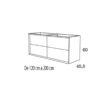 Mueble de baño con encimera de madera Sue Lux Avila Dos croquis 2