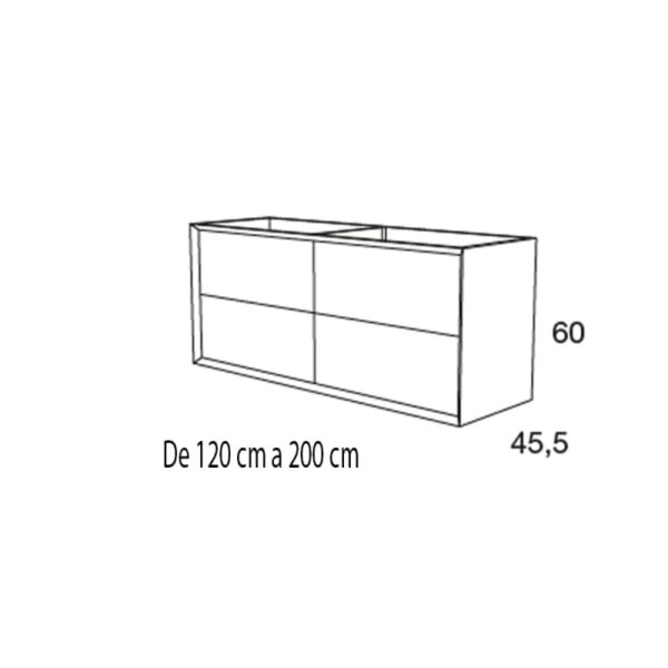 Mueble de baño con encimera de madera Sue Lux Avila Dos croquis 2