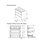 Conjunto mueble de baño Noja Salgar croquis 14