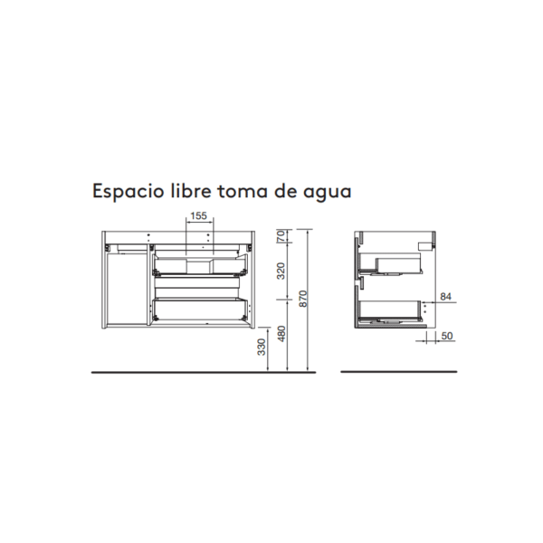 Mueble de baño con encimera de madera Noja Salgar detalle 10