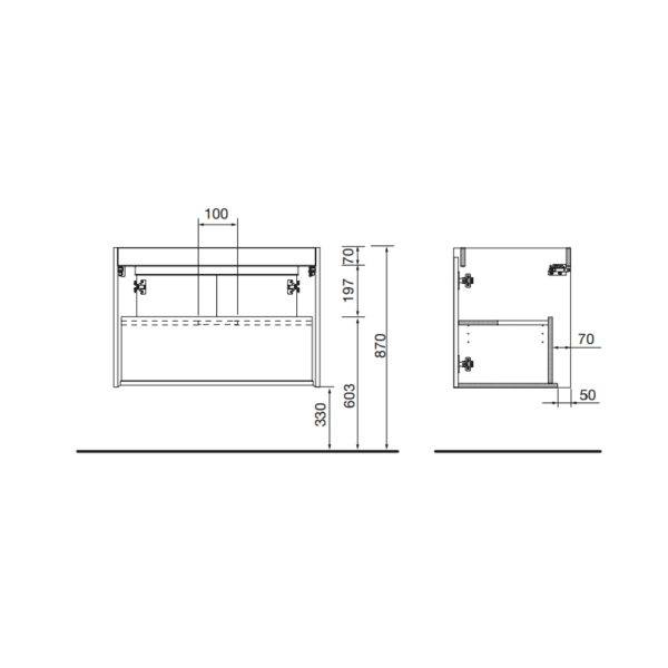 Mueble de baño con encimera de madera Noja Salgar detalle 10