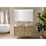 Conjunto mueble baño con encimera de madera Zama Sanchís principal 0