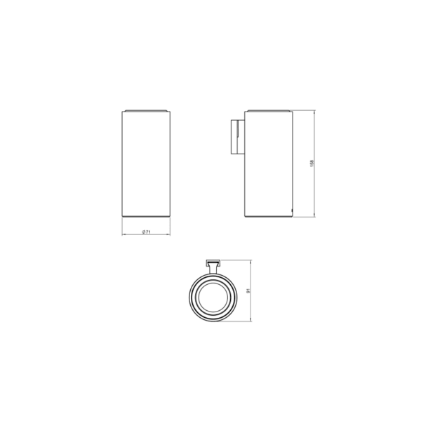 Portacepillo de baño Micra Cosmic croquis 1