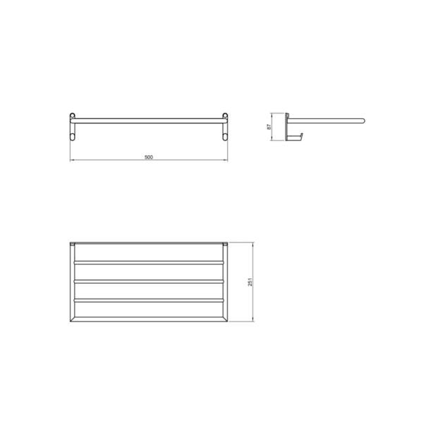 Toallero de baño Micra Cosmic croquis 1