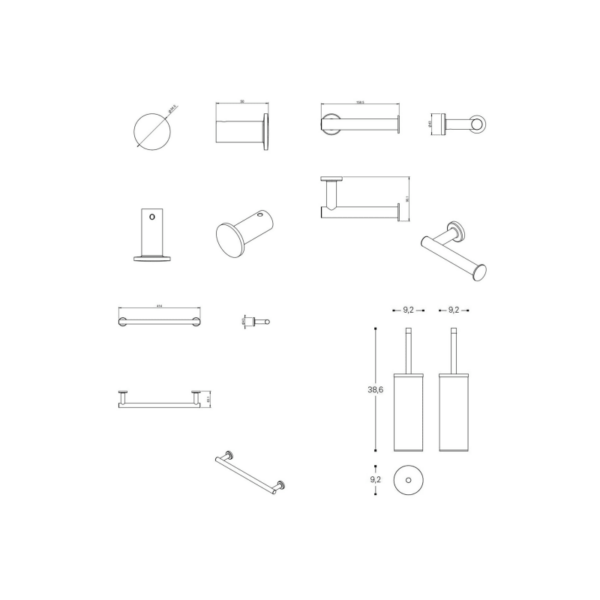 Conjunto de accesorios de baño Architect Cosmic croquis 5