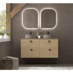 Conjunto mueble de baño con lavabos sobre encimera de microtec Avila Dos Carmen principal 1