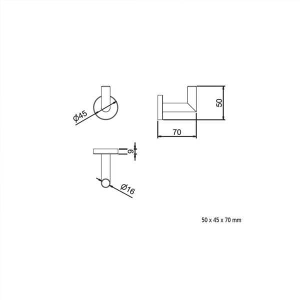 Percha de baño Sil Salgar croquis 1