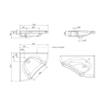 Lavabo suspendido New Wccare PMR de Unisan croquis 2