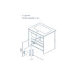 Mueble de baño con encimera de madera Vida Royo croquis 3