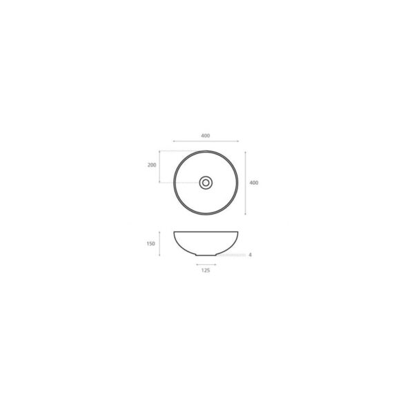Lavabo sobre encimera Corten Bathco croquis 3