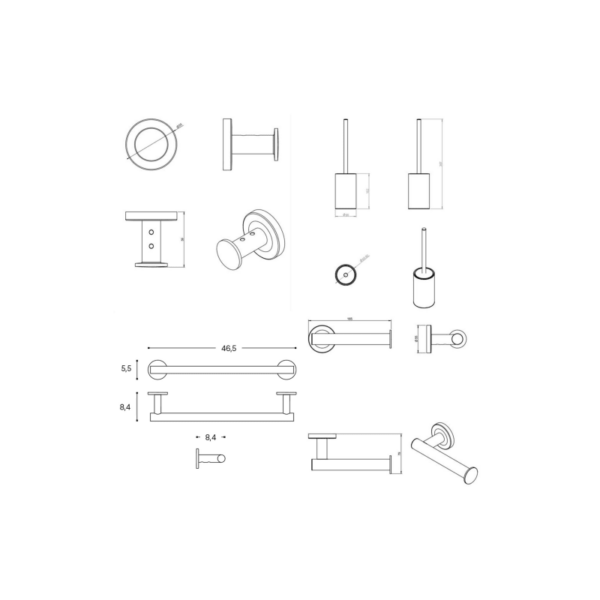 Conjunto de accesorios de baño Architect S+ Cosmic croquis 6