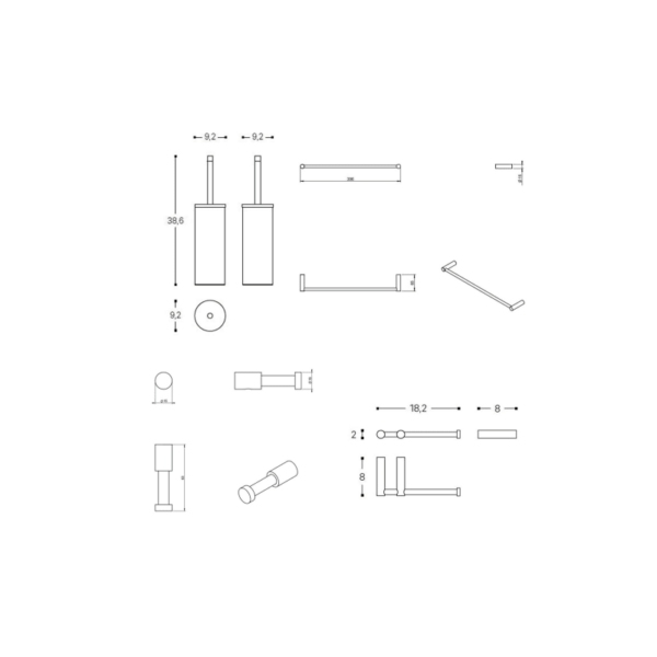 Conjunto de accesorios de baño Logic Cosmic croquis 6