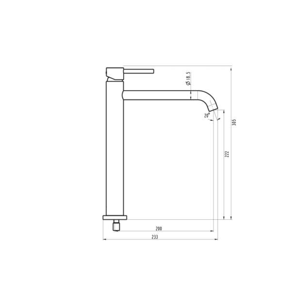 Grifo de lavabo Sirio GME croquis 9