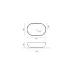 Lavabo sobre encimera Livorno Bathco croquis 4