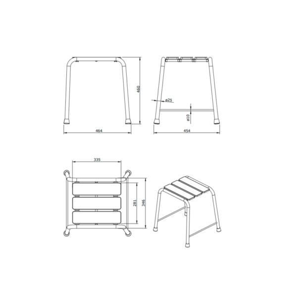 Asiento de ducha New Wccare PMR de Unisan croquis 1