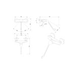 Grifo de ducha PMR Easy de Unisan Sanindusa croquis 2